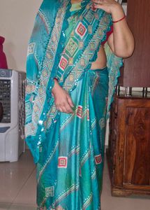 Green Cut Work Vintage Look Saree (New)