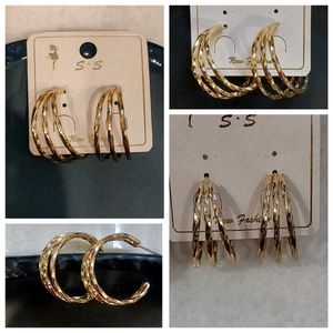 Cripple Triple Hoop Earrings