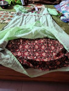 Embroidered Green Kurta