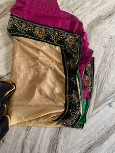 Wedding Heavy Kundan Work Saree.