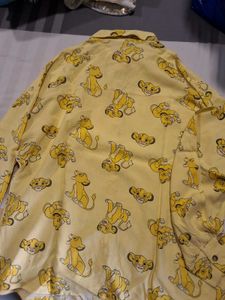 Lemon Yellow Simba Print Cute Shirt