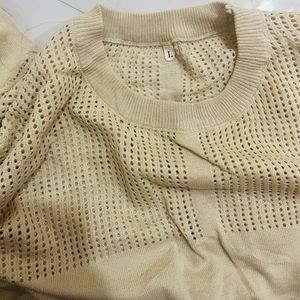 Beige Knit Casual Top ✨