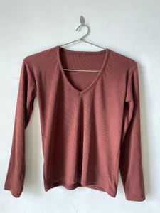 Long Sleeve V-Neck Top