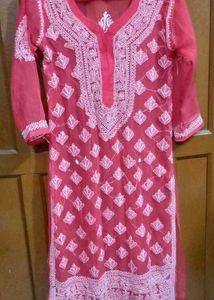Pink Embroidered Kurta