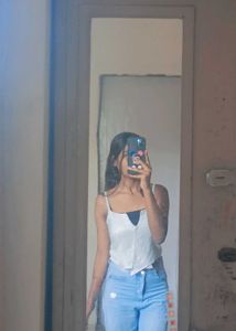 White Sleeveless Tank Top