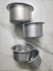 Set Of 4 Aluminium Patilas With Lids