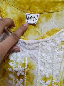 Vintage Tie-Dye Embroidered Dress