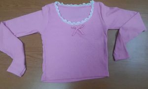 Lacey Coquette Pink Crop Top