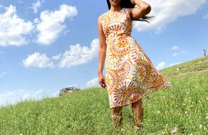 Cream A-Line dress