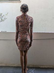 Vintage Floral Neck Belt Party Dress