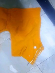 Mustard Saree with Silver Detail