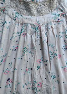 Floral Print Top with Lace Details