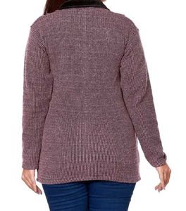 Stylish Purple Knit Cardigan