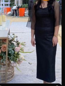 Black Dress With Net Sleeve