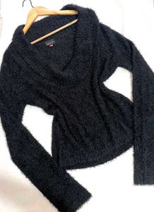 B2G2 🎁Cozy Black Cowl Neck Top C