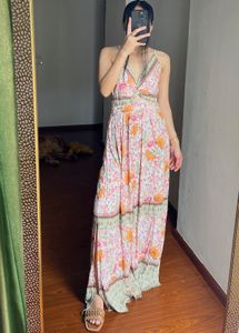 Floral Twist Front Maxi Dress