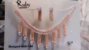 Rose Gold Necklace & Earring Set