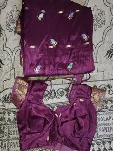 New Purple 💜🥻Sari With Blouse♥️🦋