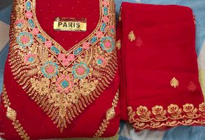 Elegant Red Embroidered Salwar Suit