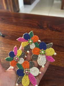 2 Time Worn Multicoloured Beaded Earrings