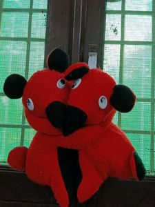 baby red parrot soft toy