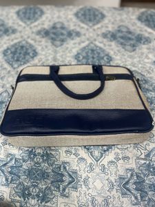 Classic Navy &amp; Beige Tote Bag