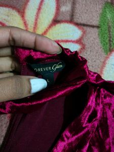 Velvet Maroon Party Dress