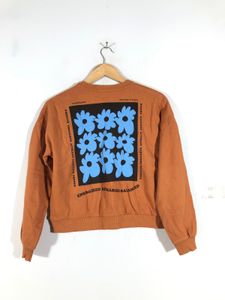 Studio Orange Floral Graphic Sweatshirt