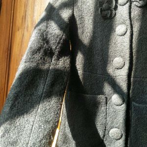 Black Round Collar Coat