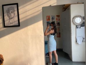 Blue Bodycon Midi Dress