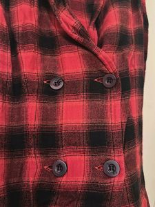 Red Plaid Sleeveless Dress