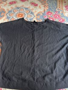 Black Boxy Tunic Top