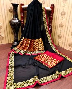 Elegant Black &amp; Gold Saree