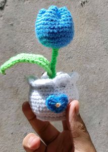 Crochet Handmade Tulip Flower Pot 🌷