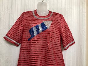 Red Half Sleeve Round Dress