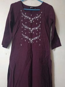 Embroidered Purple Kurta