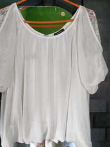 White Cold Shoulder Blouse