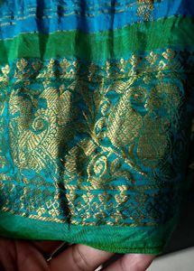 Blue &amp; Gold Lehanga Blouse Set