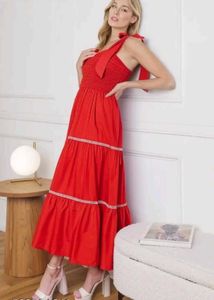 Red Tiered Maxi Dress