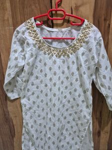 Embellished White Kurta