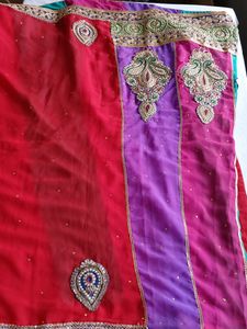 Multicolor Embroidered Saree (Women)