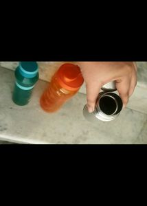 2 Plastic And 1steel Water Bottle
