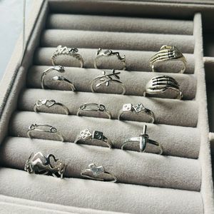 Oxidised Silver Minimal Rings