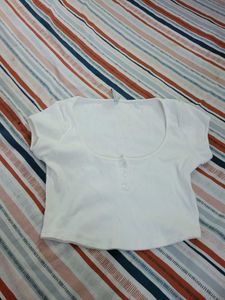 New Me White Crop Top