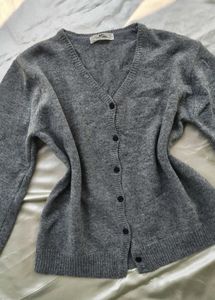 Gray Button-Up Cardigan
