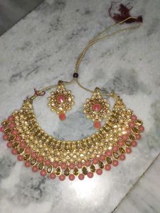 Pink & Gold Beaded Jewelry Set