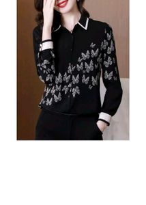 Butterfly Print Button-Up Shirt