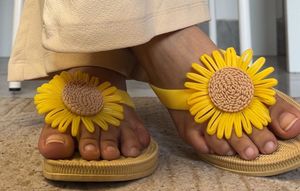 Sunflower Beach Flip Flops