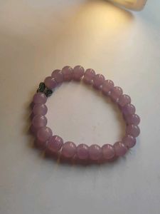 Lilac Beaded Bracelet with Charm