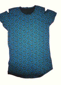 Blue Cold Shoulder Top